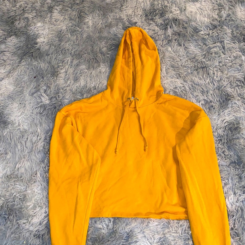 H&M mustard cropped hoodie